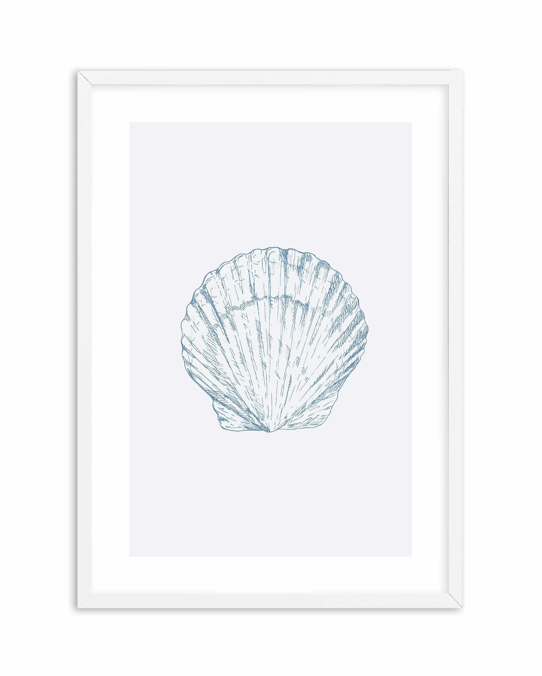 Seashell | Bay Scallop Art Print-PRINT-Olive et Oriel-Olive et Oriel-A5 | 5.8" x 8.3" | 14.8 x 21cm-White-With White Border-Buy-Australian-Art-Prints-Online-with-Olive-et-Oriel-Your-Artwork-Specialists-Austrailia-Decorate-With-Coastal-Photo-Wall-Art-Prints-From-Our-Beach-House-Artwork-Collection-Fine-Poster-and-Framed-Artwork