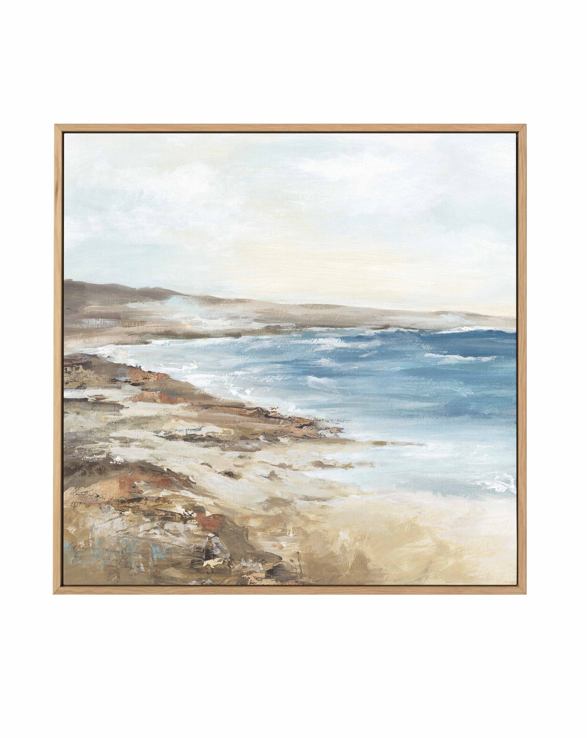 Seaside I SQ Framed Canvas-CANVAS-You can shop wall art online with Olive et Oriel for everything from abstract art to fun kids wall art. Our beautiful modern art prints and canvas art are available from large canvas prints to wall art paintings and our proudly Australian artwork collection offers only the highest quality framed large wall art and canvas art Australia - You can buy fashion photography prints or Hampton print posters and paintings on canvas from Olive et Oriel and have them deliv