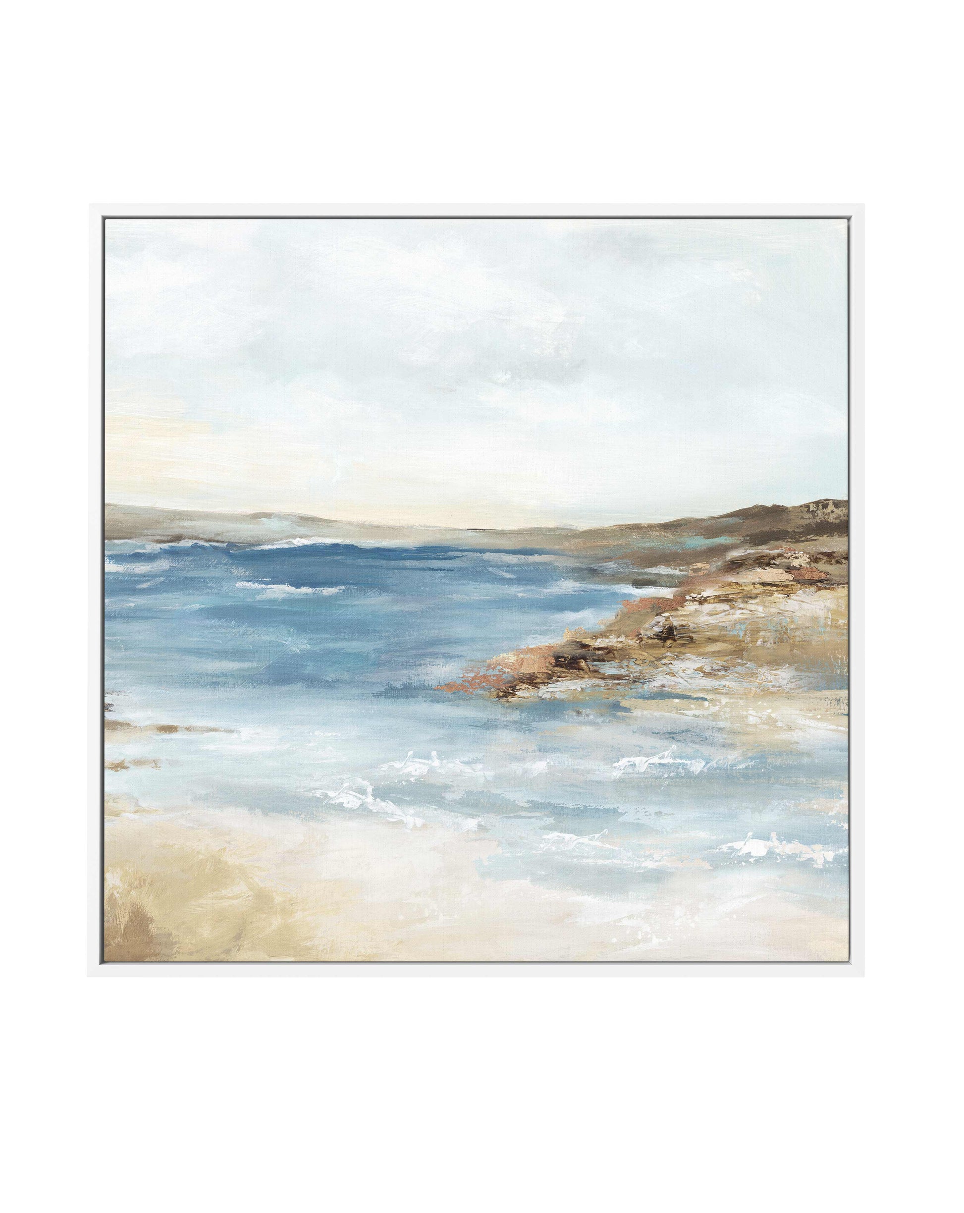 Seaside II SQ Framed Canvas-CANVAS-You can shop wall art online with Olive et Oriel for everything from abstract art to fun kids wall art. Our beautiful modern art prints and canvas art are available from large canvas prints to wall art paintings and our proudly Australian artwork collection offers only the highest quality framed large wall art and canvas art Australia - You can buy fashion photography prints or Hampton print posters and paintings on canvas from Olive et Oriel and have them deli