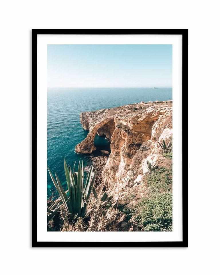 Seaside View, Malta Art Print-PRINT-Olive et Oriel-Olive et Oriel-A5 | 5.8" x 8.3" | 14.8 x 21cm-Black-With White Border-Buy-Australian-Art-Prints-Online-with-Olive-et-Oriel-Your-Artwork-Specialists-Austrailia-Decorate-With-Coastal-Photo-Wall-Art-Prints-From-Our-Beach-House-Artwork-Collection-Fine-Poster-and-Framed-Artwork