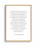 She Was Beautiful Quote Art Print-PRINT-Olive et Oriel-Olive et Oriel-A4 | 8.3" x 11.7" | 21 x 29.7cm-Oak-With White Border-Buy-Australian-Art-Prints-Online-with-Olive-et-Oriel-Your-Artwork-Specialists-Austrailia-Decorate-With-Coastal-Photo-Wall-Art-Prints-From-Our-Beach-House-Artwork-Collection-Fine-Poster-and-Framed-Artwork