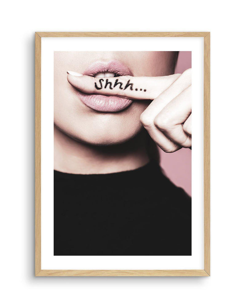Shhh... Silence Art Print-PRINT-Olive et Oriel-Olive et Oriel-A5 | 5.8" x 8.3" | 14.8 x 21cm-Oak-With White Border-Buy-Australian-Art-Prints-Online-with-Olive-et-Oriel-Your-Artwork-Specialists-Austrailia-Decorate-With-Coastal-Photo-Wall-Art-Prints-From-Our-Beach-House-Artwork-Collection-Fine-Poster-and-Framed-Artwork
