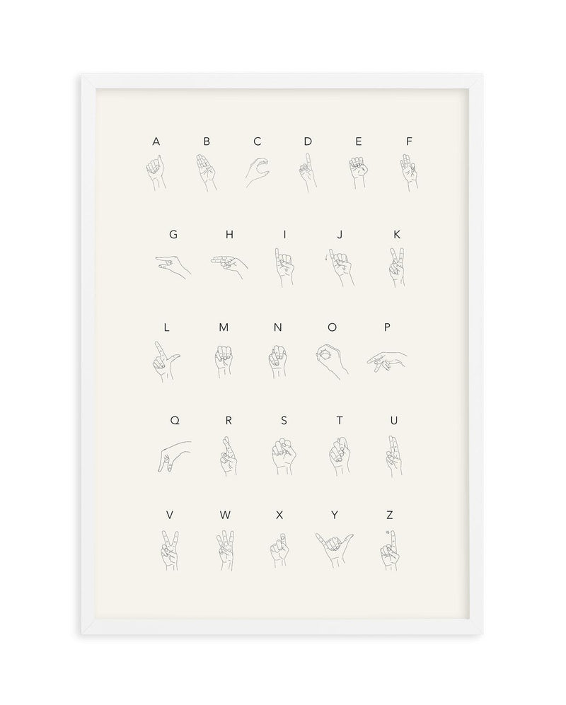 Sign Language Art Print-PRINT-Olive et Oriel-Olive et Oriel-A5 | 5.8" x 8.3" | 14.8 x 21cm-White-With White Border-Buy-Australian-Art-Prints-Online-with-Olive-et-Oriel-Your-Artwork-Specialists-Austrailia-Decorate-With-Coastal-Photo-Wall-Art-Prints-From-Our-Beach-House-Artwork-Collection-Fine-Poster-and-Framed-Artwork