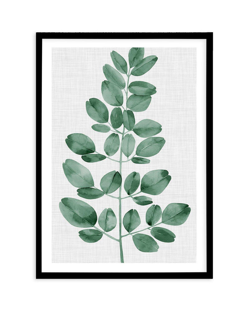 Simple Leaf Green I Art Print-PRINT-Olive et Oriel-Olive et Oriel-A5 | 5.8" x 8.3" | 14.8 x 21cm-Black-With White Border-Buy-Australian-Art-Prints-Online-with-Olive-et-Oriel-Your-Artwork-Specialists-Austrailia-Decorate-With-Coastal-Photo-Wall-Art-Prints-From-Our-Beach-House-Artwork-Collection-Fine-Poster-and-Framed-Artwork