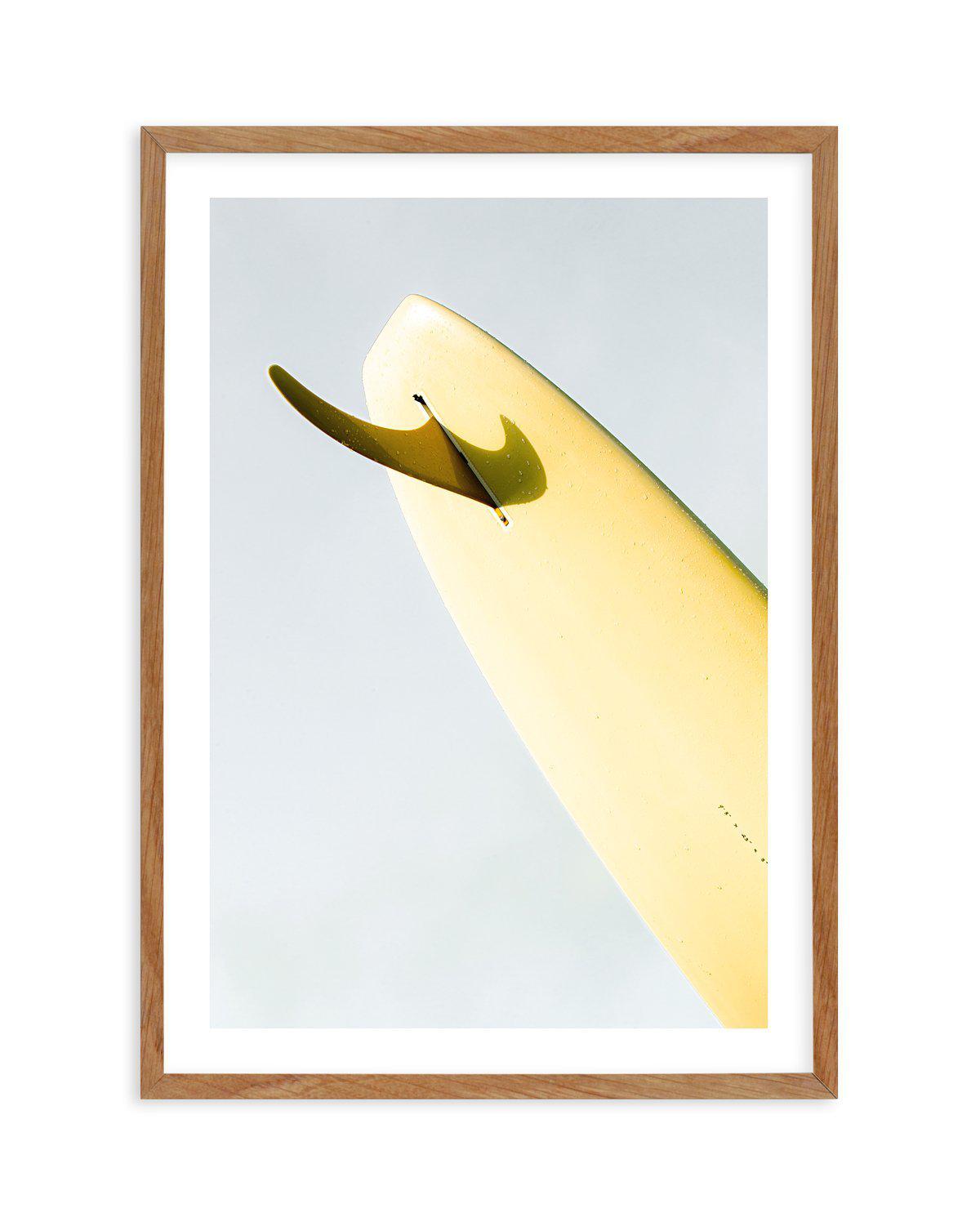 Single Fin Burnt Lemon by Mario Stefanelli Art Print-PRINT-Olive et Oriel-Mario Stefanelli-50x70 cm | 19.6" x 27.5"-Walnut-With White Border-Buy-Australian-Art-Prints-Online-with-Olive-et-Oriel-Your-Artwork-Specialists-Austrailia-Decorate-With-Coastal-Photo-Wall-Art-Prints-From-Our-Beach-House-Artwork-Collection-Fine-Poster-and-Framed-Artwork