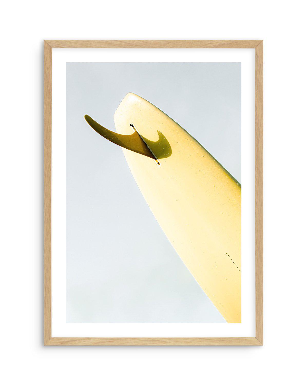 Single Fin Burnt Lemon by Mario Stefanelli Art Print-PRINT-Olive et Oriel-Mario Stefanelli-A5 | 5.8" x 8.3" | 14.8 x 21cm-Oak-With White Border-Buy-Australian-Art-Prints-Online-with-Olive-et-Oriel-Your-Artwork-Specialists-Austrailia-Decorate-With-Coastal-Photo-Wall-Art-Prints-From-Our-Beach-House-Artwork-Collection-Fine-Poster-and-Framed-Artwork