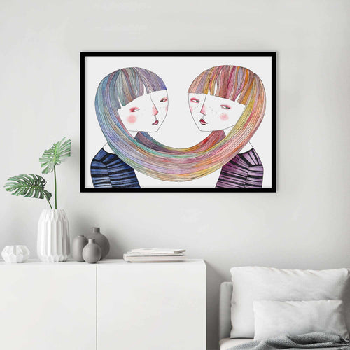 Sisters Art Print-PRINT-Olive et Oriel-Olive et Oriel-Buy-Australian-Art-Prints-Online-with-Olive-et-Oriel-Your-Artwork-Specialists-Austrailia-Decorate-With-Coastal-Photo-Wall-Art-Prints-From-Our-Beach-House-Artwork-Collection-Fine-Poster-and-Framed-Artwork
