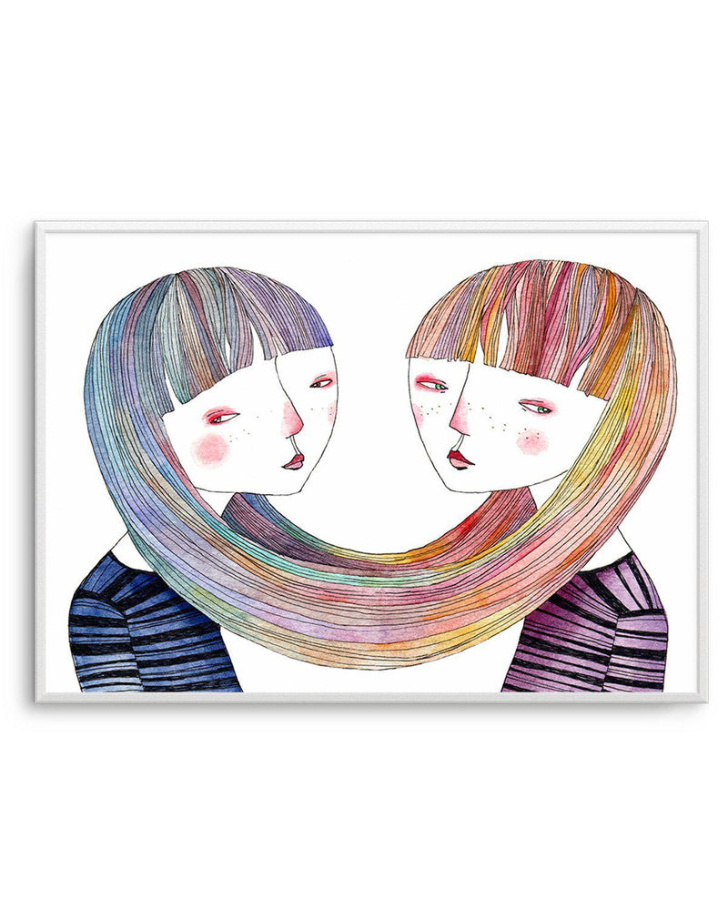 Sisters Art Print-PRINT-Olive et Oriel-Olive et Oriel-A5 | 5.8" x 8.3" | 14.8 x 21cm-Unframed Art Print-With White Border-Buy-Australian-Art-Prints-Online-with-Olive-et-Oriel-Your-Artwork-Specialists-Austrailia-Decorate-With-Coastal-Photo-Wall-Art-Prints-From-Our-Beach-House-Artwork-Collection-Fine-Poster-and-Framed-Artwork