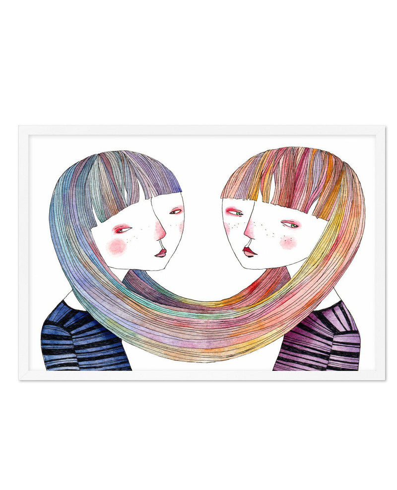 Sisters Art Print-PRINT-Olive et Oriel-Olive et Oriel-A5 | 5.8" x 8.3" | 14.8 x 21cm-White-With White Border-Buy-Australian-Art-Prints-Online-with-Olive-et-Oriel-Your-Artwork-Specialists-Austrailia-Decorate-With-Coastal-Photo-Wall-Art-Prints-From-Our-Beach-House-Artwork-Collection-Fine-Poster-and-Framed-Artwork
