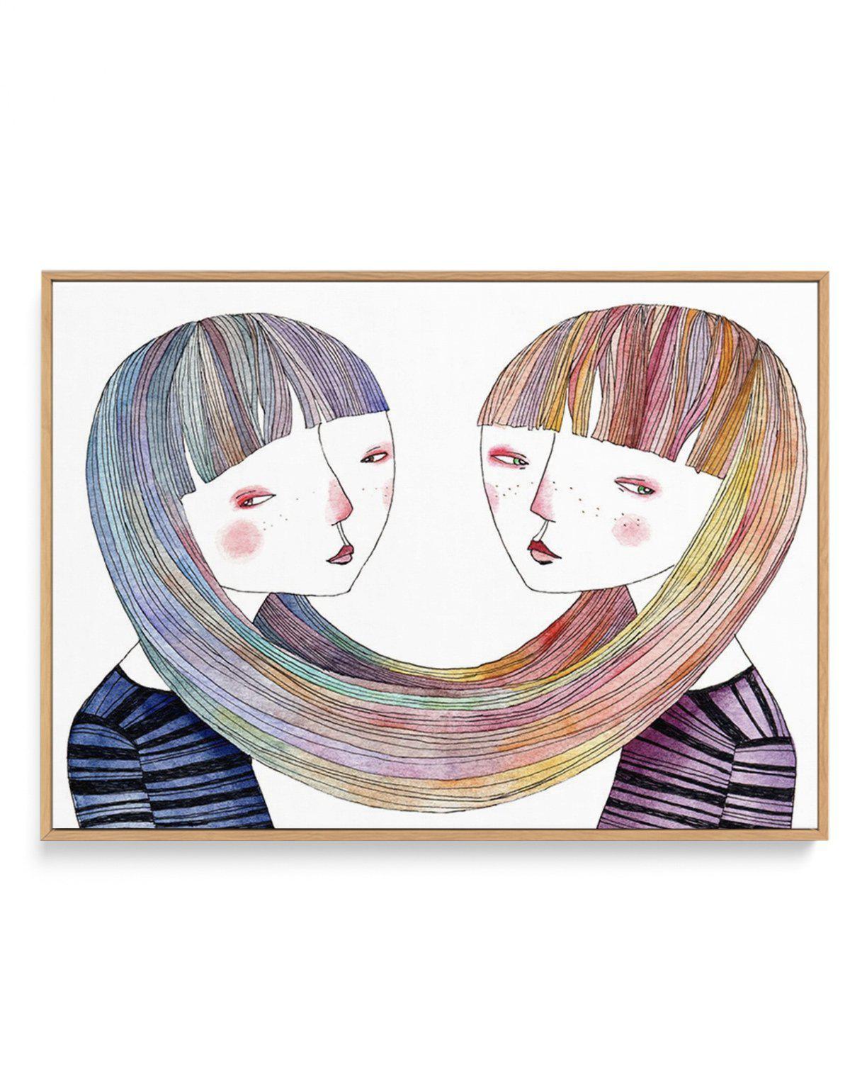 Sisters | Framed Canvas-CANVAS-You can shop wall art online with Olive et Oriel for everything from abstract art to fun kids wall art. Our beautiful modern art prints and canvas art are available from large canvas prints to wall art paintings and our proudly Australian artwork collection offers only the highest quality framed large wall art and canvas art Australia - You can buy fashion photography prints or Hampton print posters and paintings on canvas from Olive et Oriel and have them delivere