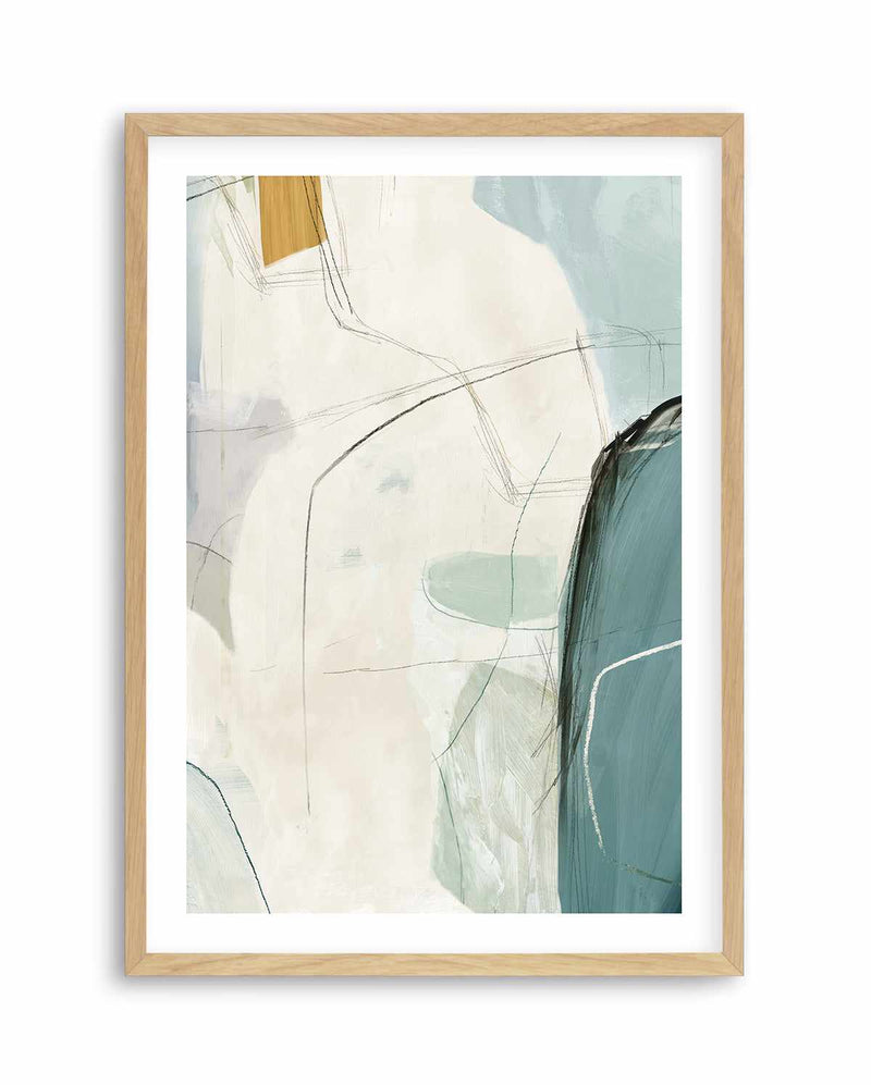 Sketches 'In Teal' No 2 Art Print-PRINT-Olive et Oriel-PI Creative-A5 | 5.8" x 8.3" | 14.8 x 21cm-Oak-With White Border-Buy-Australian-Art-Prints-Online-with-Olive-et-Oriel-Your-Artwork-Specialists-Austrailia-Decorate-With-Coastal-Photo-Wall-Art-Prints-From-Our-Beach-House-Artwork-Collection-Fine-Poster-and-Framed-Artwork