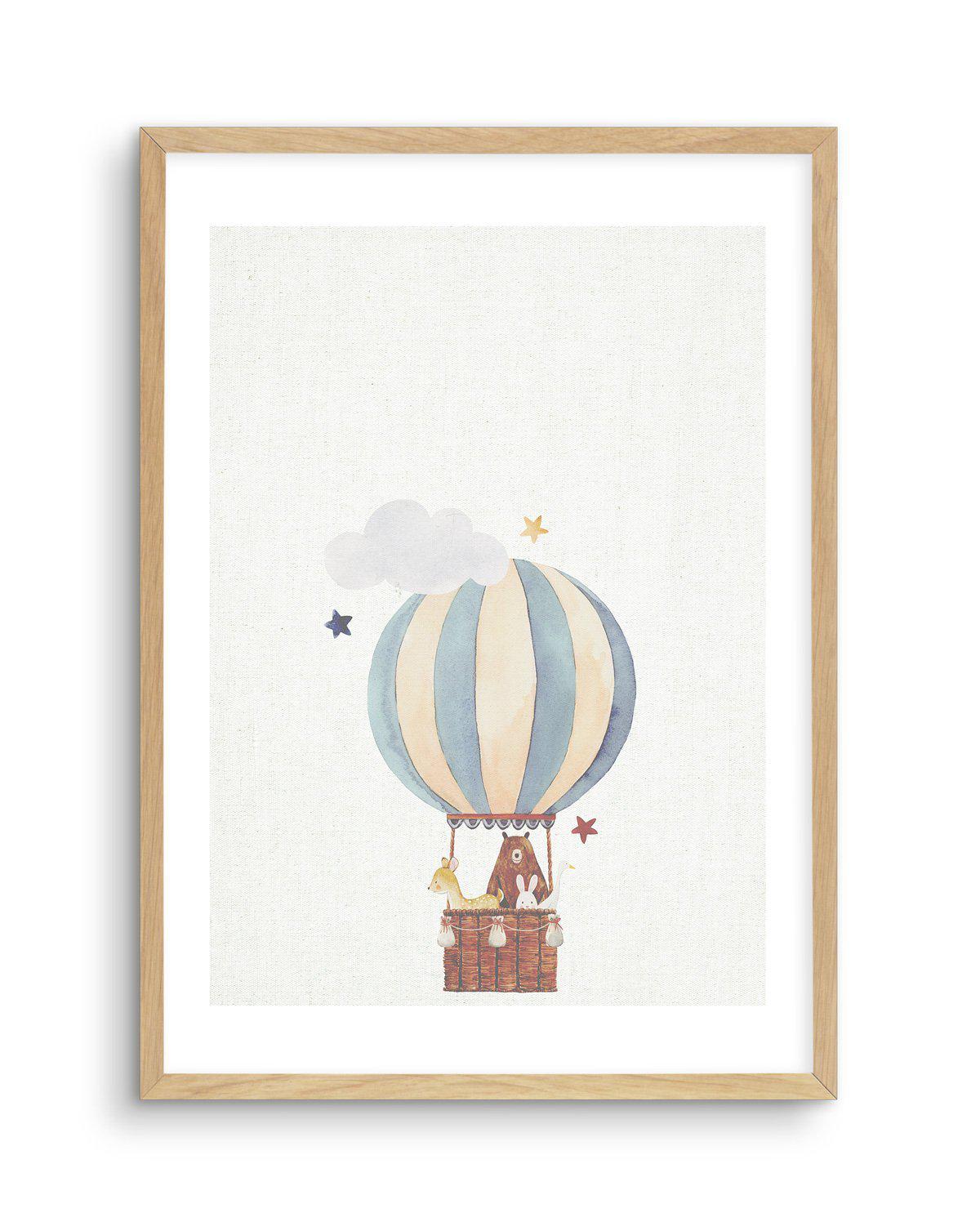 Sky Friends on Linen II Art Print-PRINT-Olive et Oriel-Olive et Oriel-A5 | 5.8" x 8.3" | 14.8 x 21cm-Oak-With White Border-Buy-Australian-Art-Prints-Online-with-Olive-et-Oriel-Your-Artwork-Specialists-Austrailia-Decorate-With-Coastal-Photo-Wall-Art-Prints-From-Our-Beach-House-Artwork-Collection-Fine-Poster-and-Framed-Artwork