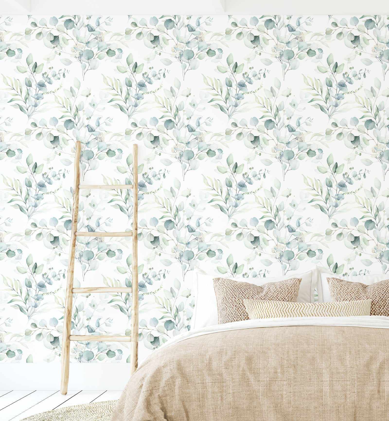 Soft Eucalyptus Wallpaper - Olive et Oriel