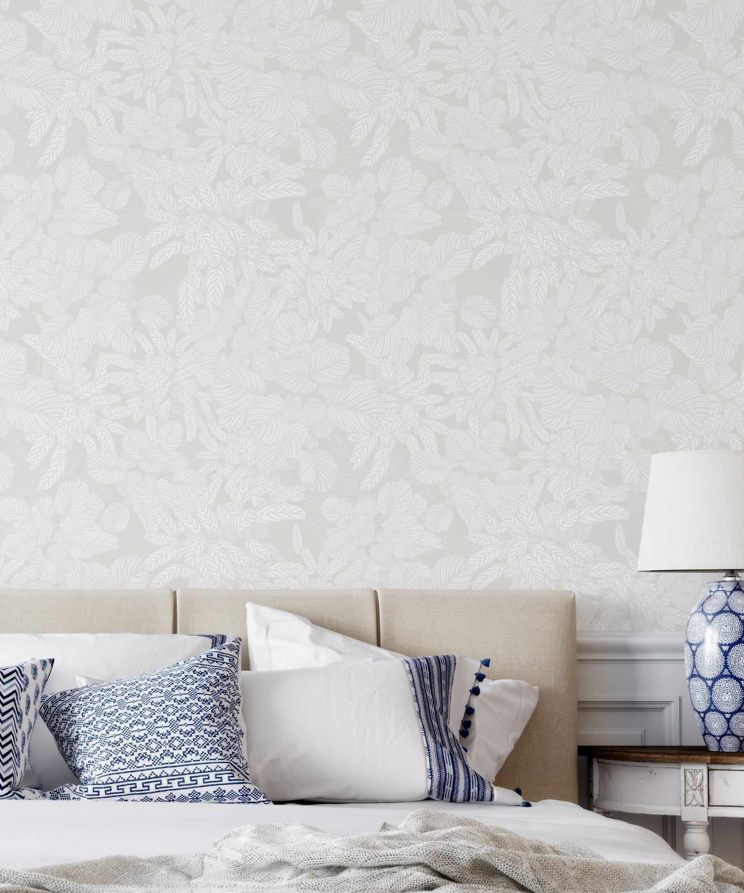 Soft Foliage | Neutral Wallpaper - Olive et Oriel