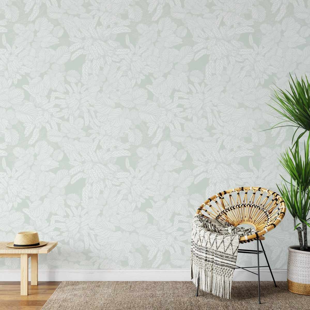 Soft Foliage | Sage Green Wallpaper - Olive et Oriel