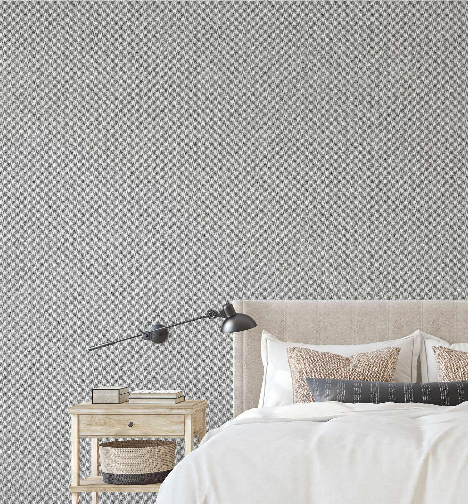 Soft Herringbone Wallpaper-Wallpaper-Buy-Australian-Removable-Wallpaper-Now-In-Black-&-White-Wallpaper-Peel-And-Stick-Wallpaper-Online-At-Olive-et-Oriel-Custom-Made-Wallpapers-Wall-Papers-Decorate-Your-Bedroom-Living-Room-Kids-Room-or-Commercial-Interior