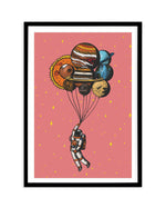 Space Balloons Art Print-PRINT-Olive et Oriel-Olive et Oriel-A5 | 5.8" x 8.3" | 14.8 x 21cm-Black-With White Border-Buy-Australian-Art-Prints-Online-with-Olive-et-Oriel-Your-Artwork-Specialists-Austrailia-Decorate-With-Coastal-Photo-Wall-Art-Prints-From-Our-Beach-House-Artwork-Collection-Fine-Poster-and-Framed-Artwork