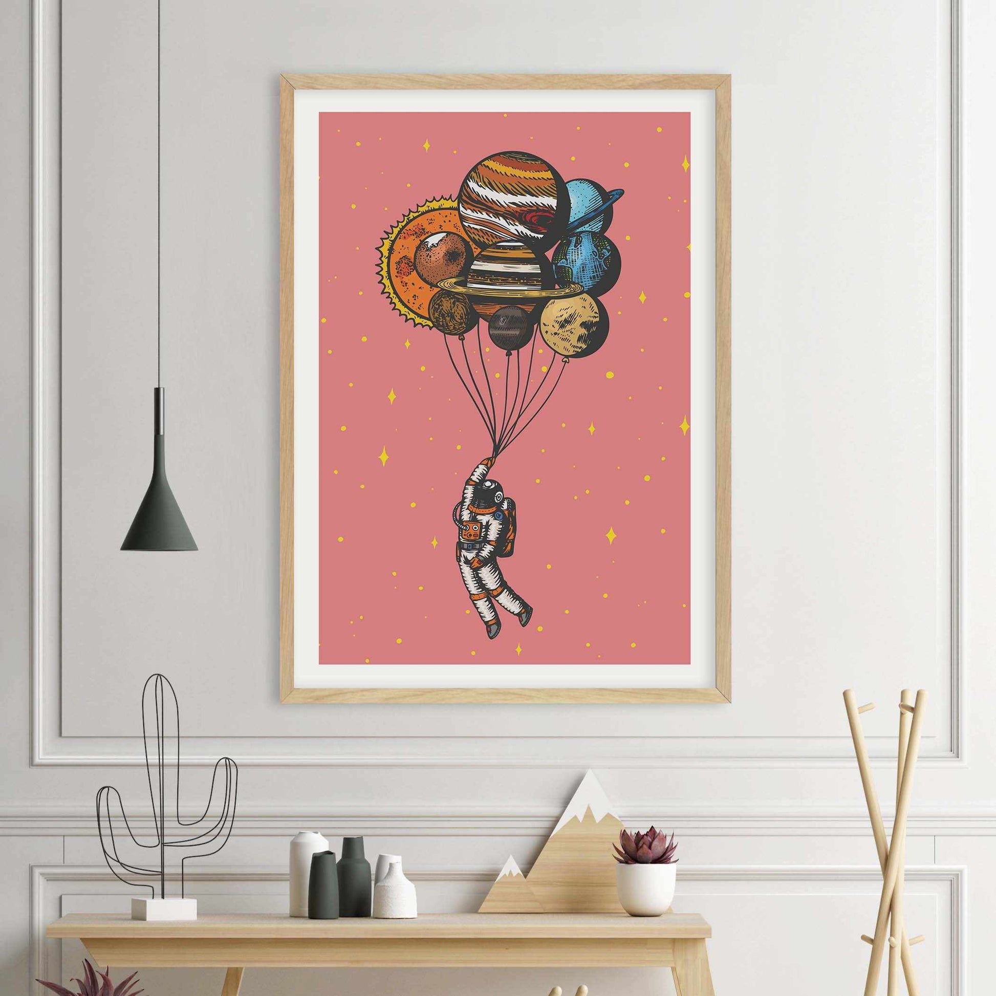 Space Balloons Art Print-PRINT-Olive et Oriel-Olive et Oriel-Buy-Australian-Art-Prints-Online-with-Olive-et-Oriel-Your-Artwork-Specialists-Austrailia-Decorate-With-Coastal-Photo-Wall-Art-Prints-From-Our-Beach-House-Artwork-Collection-Fine-Poster-and-Framed-Artwork