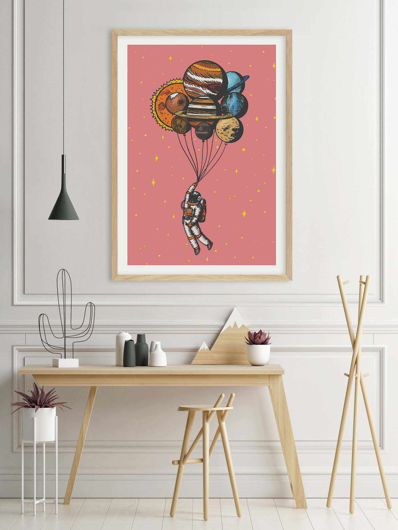 Space Balloons Art Print-PRINT-Olive et Oriel-Olive et Oriel-Buy-Australian-Art-Prints-Online-with-Olive-et-Oriel-Your-Artwork-Specialists-Austrailia-Decorate-With-Coastal-Photo-Wall-Art-Prints-From-Our-Beach-House-Artwork-Collection-Fine-Poster-and-Framed-Artwork