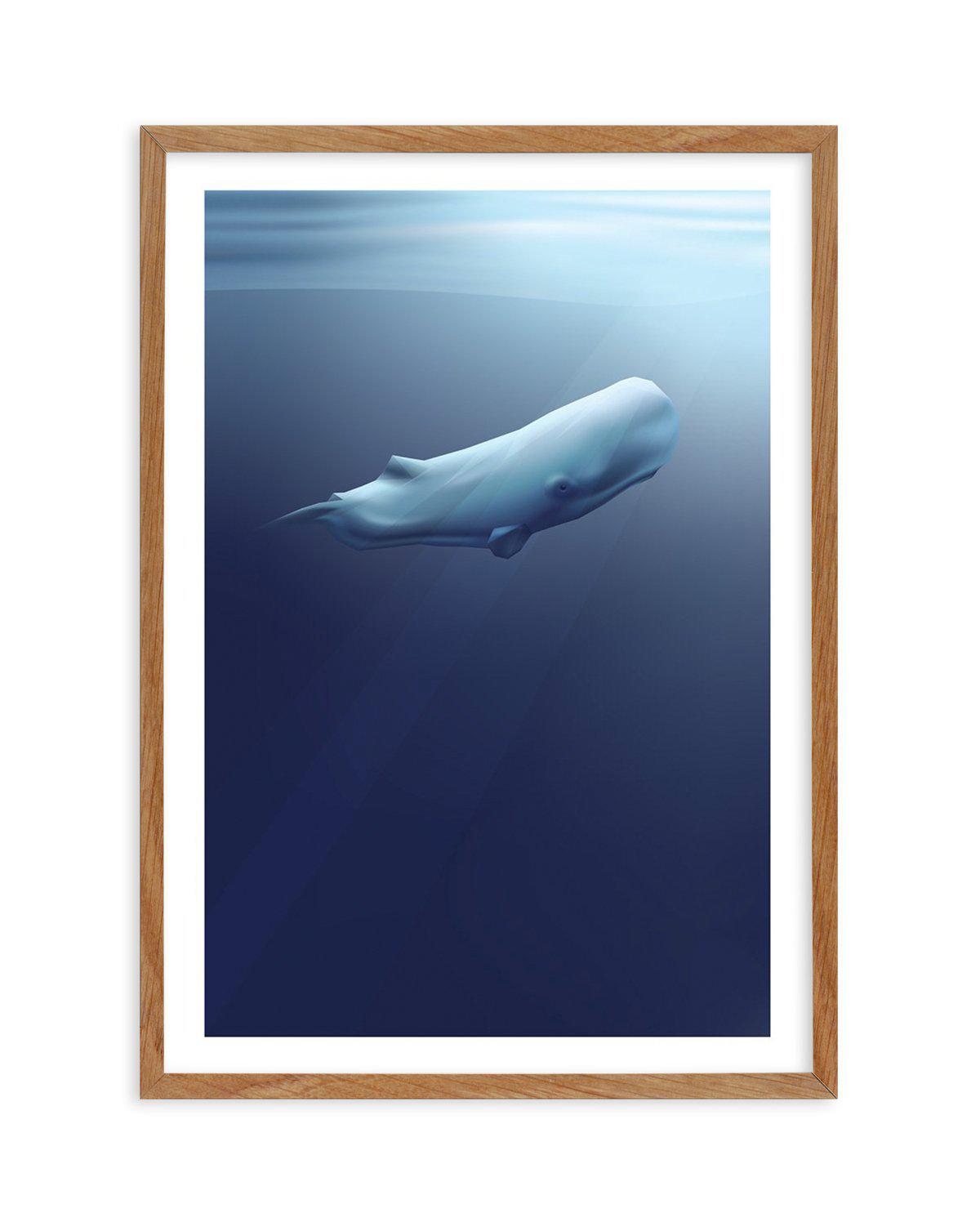 Sperm Whale | Graphic Whales Collection Art Print-PRINT-Olive et Oriel-Olive et Oriel-50x70 cm | 19.6" x 27.5"-Walnut-With White Border-Buy-Australian-Art-Prints-Online-with-Olive-et-Oriel-Your-Artwork-Specialists-Austrailia-Decorate-With-Coastal-Photo-Wall-Art-Prints-From-Our-Beach-House-Artwork-Collection-Fine-Poster-and-Framed-Artwork