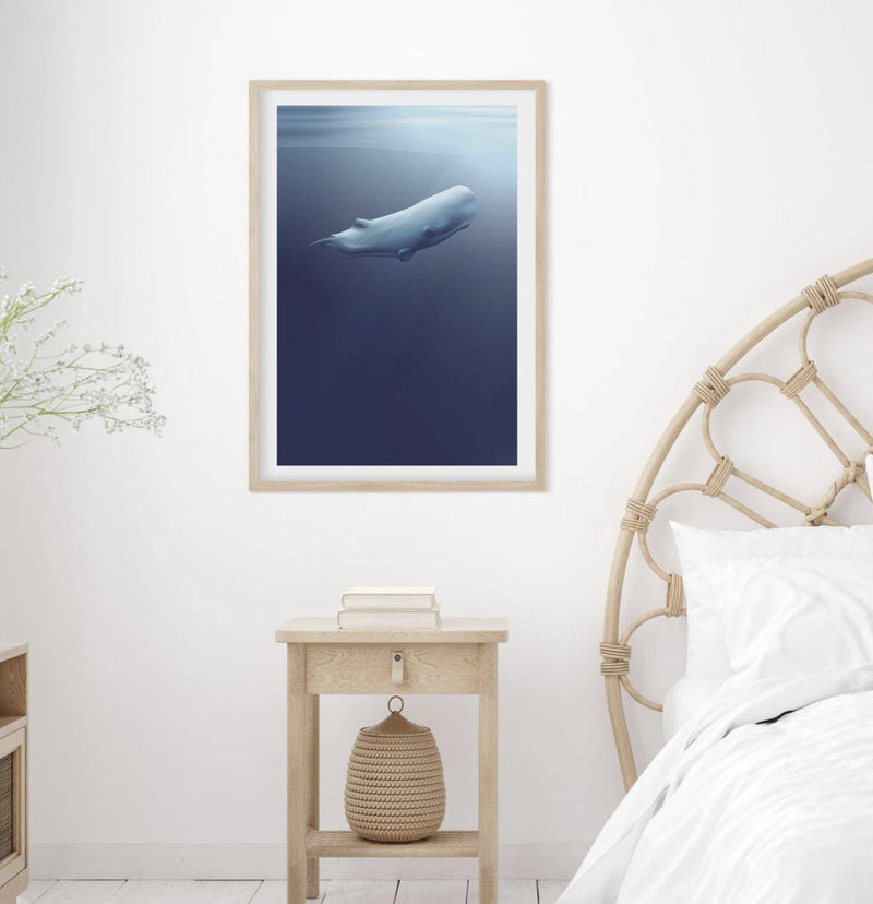 Sperm Whale | Graphic Whales Collection Art Print-PRINT-Olive et Oriel-Olive et Oriel-Buy-Australian-Art-Prints-Online-with-Olive-et-Oriel-Your-Artwork-Specialists-Austrailia-Decorate-With-Coastal-Photo-Wall-Art-Prints-From-Our-Beach-House-Artwork-Collection-Fine-Poster-and-Framed-Artwork