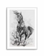 Stallion in Charcoal Art Print-PRINT-Olive et Oriel-Olive et Oriel-A5 | 5.8" x 8.3" | 14.8 x 21cm-Unframed Art Print-With White Border-Buy-Australian-Art-Prints-Online-with-Olive-et-Oriel-Your-Artwork-Specialists-Austrailia-Decorate-With-Coastal-Photo-Wall-Art-Prints-From-Our-Beach-House-Artwork-Collection-Fine-Poster-and-Framed-Artwork