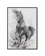 Stallion in Charcoal | Framed Canvas-CANVAS-You can shop wall art online with Olive et Oriel for everything from abstract art to fun kids wall art. Our beautiful modern art prints and canvas art are available from large canvas prints to wall art paintings and our proudly Australian artwork collection offers only the highest quality framed large wall art and canvas art Australia - You can buy fashion photography prints or Hampton print posters and paintings on canvas from Olive et Oriel and have 