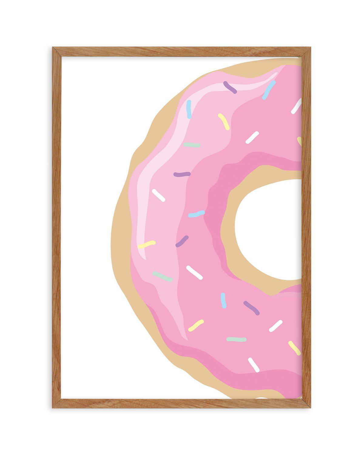 Strawberry Donut Art Print-PRINT-Olive et Oriel-Olive et Oriel-50x70 cm | 19.6" x 27.5"-Walnut-With White Border-Buy-Australian-Art-Prints-Online-with-Olive-et-Oriel-Your-Artwork-Specialists-Austrailia-Decorate-With-Coastal-Photo-Wall-Art-Prints-From-Our-Beach-House-Artwork-Collection-Fine-Poster-and-Framed-Artwork