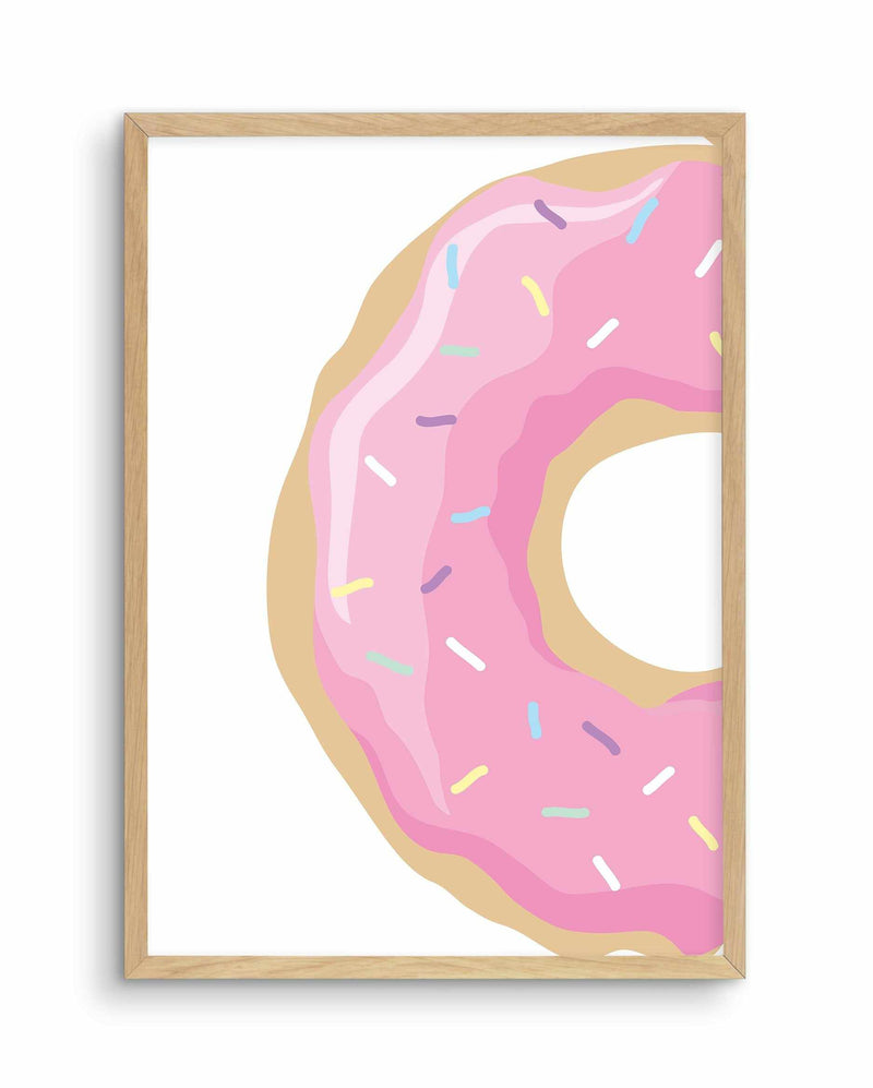 Strawberry Donut Art Print-PRINT-Olive et Oriel-Olive et Oriel-A5 | 5.8" x 8.3" | 14.8 x 21cm-Oak-With White Border-Buy-Australian-Art-Prints-Online-with-Olive-et-Oriel-Your-Artwork-Specialists-Austrailia-Decorate-With-Coastal-Photo-Wall-Art-Prints-From-Our-Beach-House-Artwork-Collection-Fine-Poster-and-Framed-Artwork