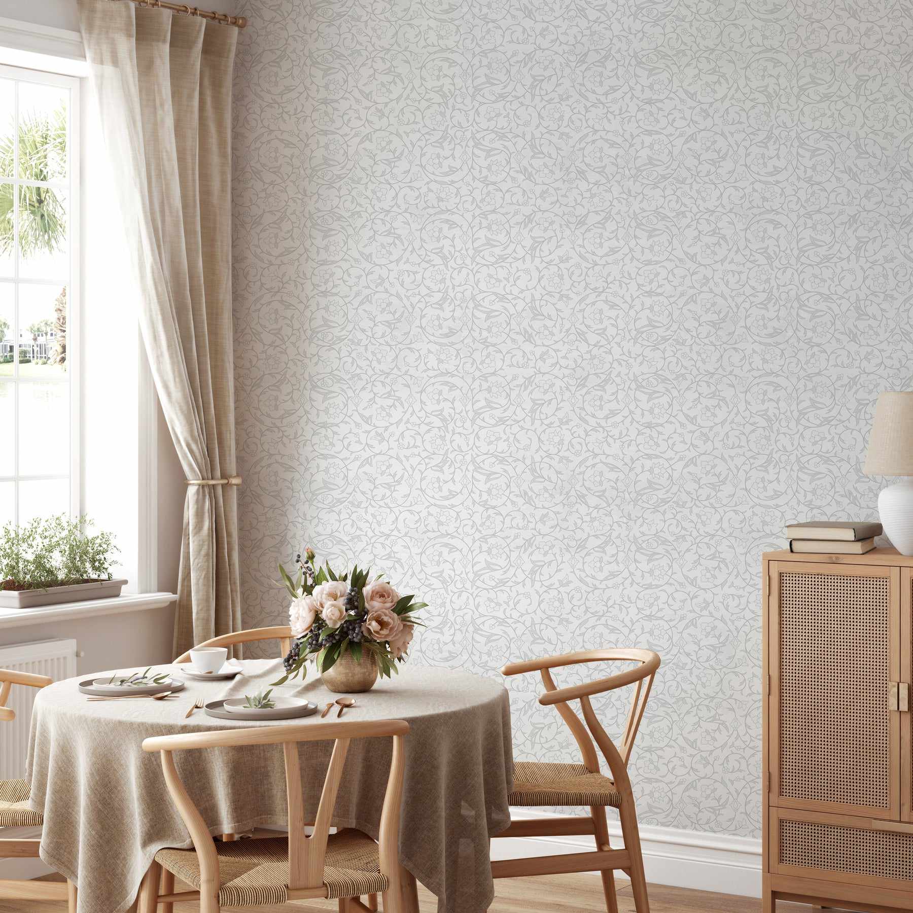 Delicate Damask Wallpaper