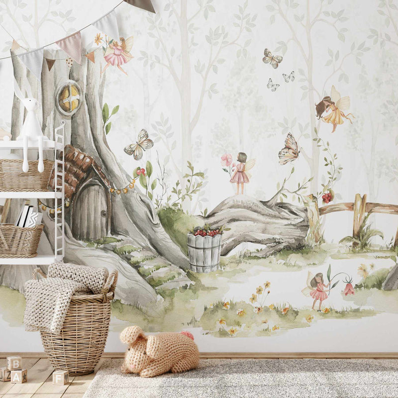 Forest Mountain Nursery Wall Mural Sun and Birds Wallpaper Peel and Stick  Easy Removable Self Adhesive Kids Wallpaper Child Room Wallpaper -   Canada