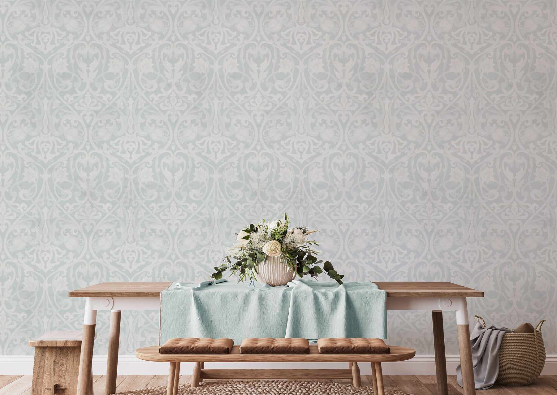 Emerald Damask Wallpaper