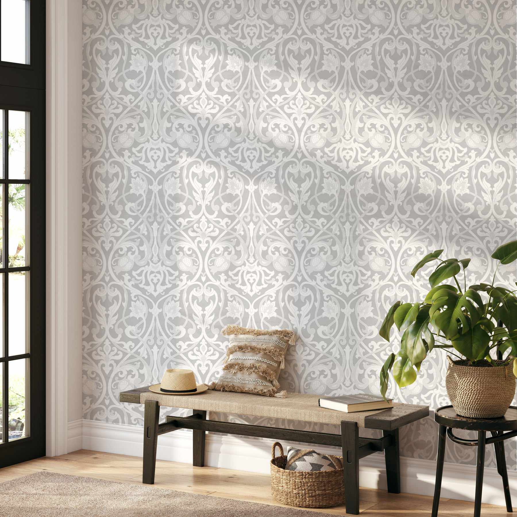 Moody Damask Wallpaper