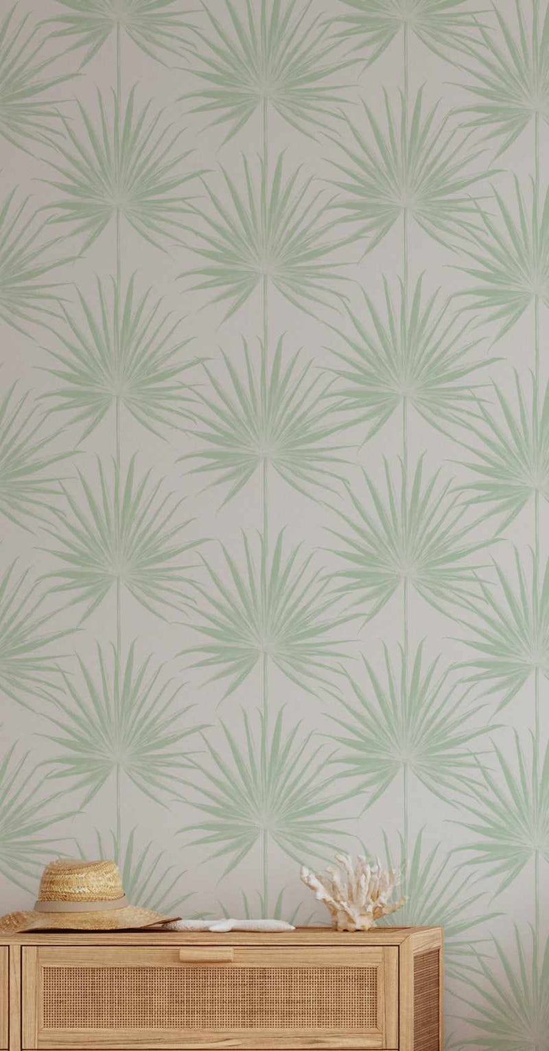 Coastal Palm Wallpaper in Green