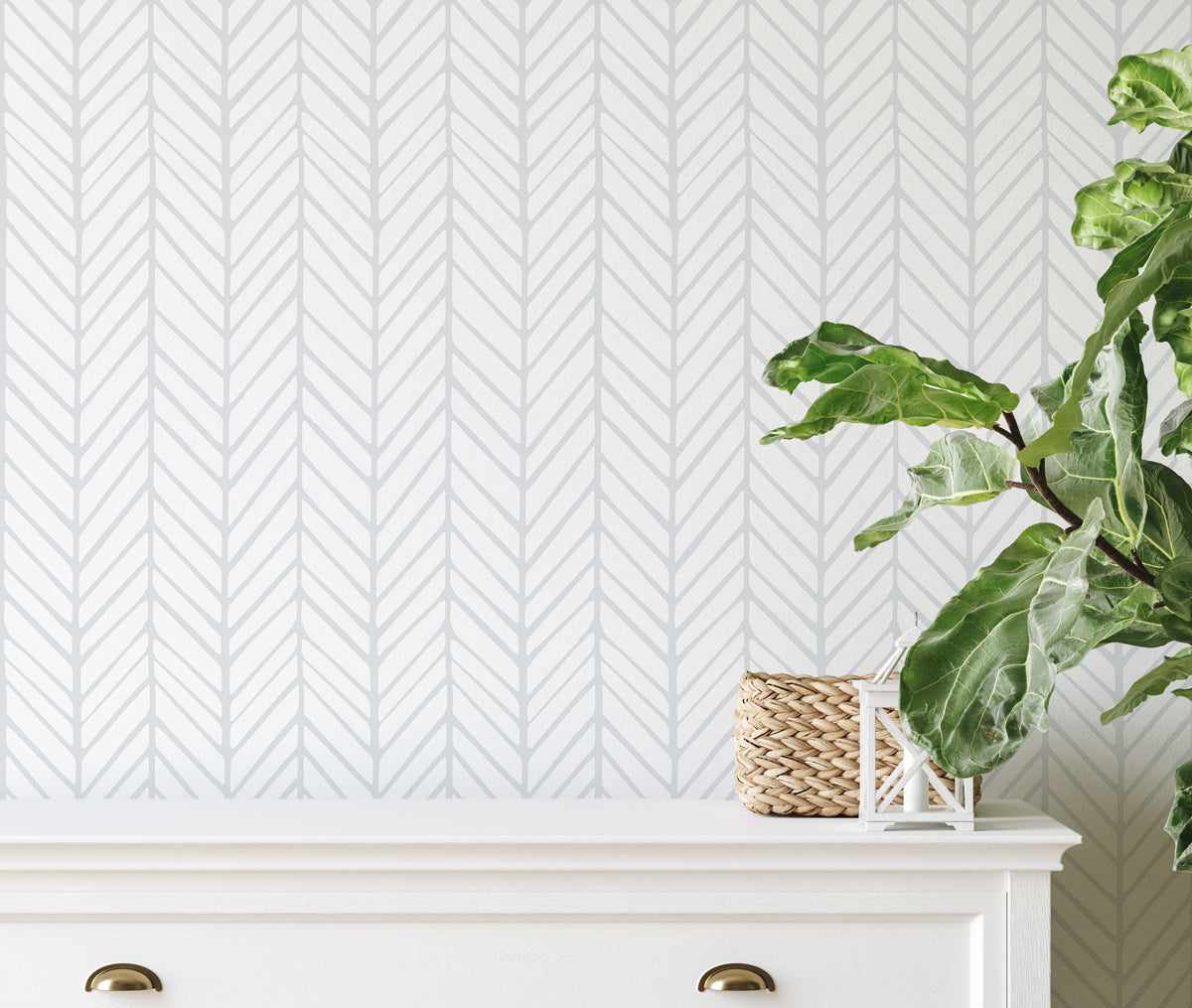 Chevron Wallpaper in Grey