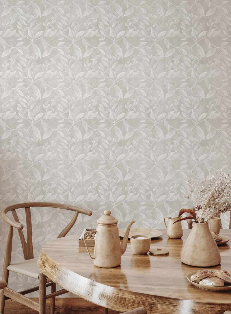 Autumn Leaves Wallpaper in Neutral