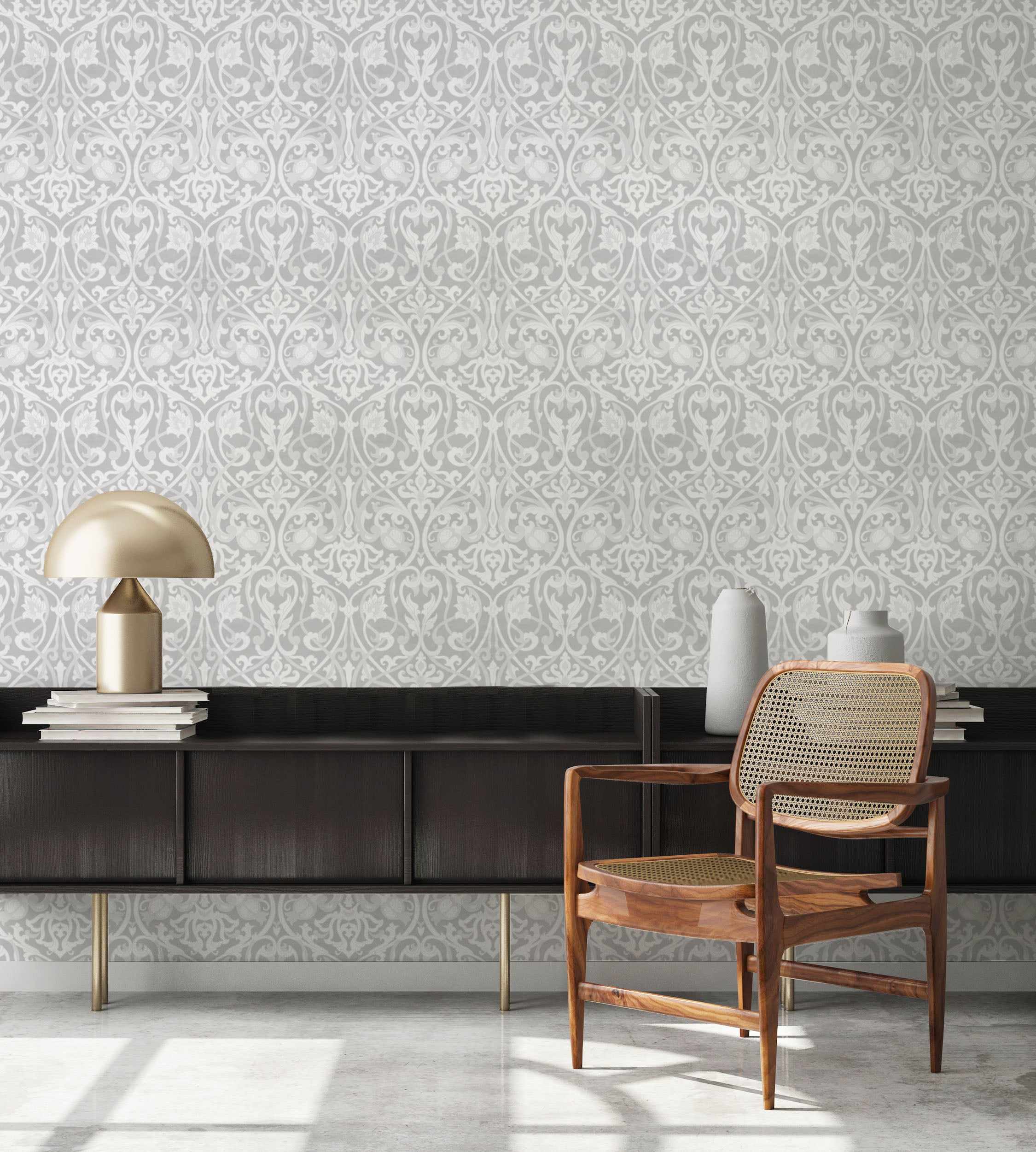 Moody Damask Wallpaper