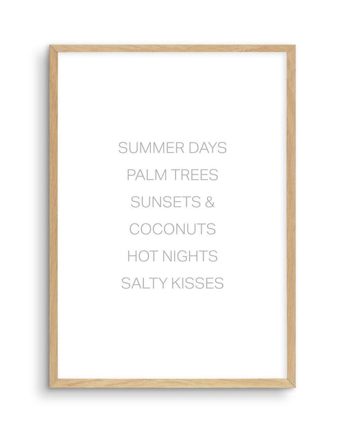 Summer Essentials Art Print-PRINT-Olive et Oriel-Olive et Oriel-A4 | 8.3" x 11.7" | 21 x 29.7cm-Oak-With White Border-Buy-Australian-Art-Prints-Online-with-Olive-et-Oriel-Your-Artwork-Specialists-Austrailia-Decorate-With-Coastal-Photo-Wall-Art-Prints-From-Our-Beach-House-Artwork-Collection-Fine-Poster-and-Framed-Artwork