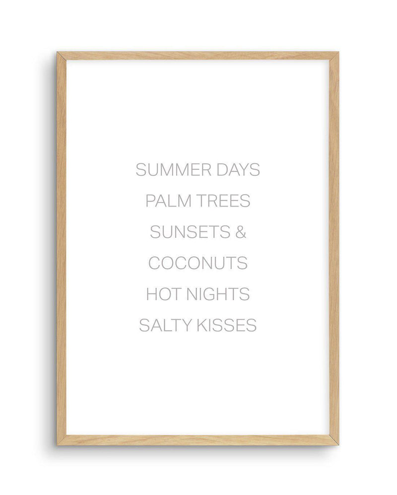 Summer Essentials Art Print-PRINT-Olive et Oriel-Olive et Oriel-A4 | 8.3" x 11.7" | 21 x 29.7cm-Oak-With White Border-Buy-Australian-Art-Prints-Online-with-Olive-et-Oriel-Your-Artwork-Specialists-Austrailia-Decorate-With-Coastal-Photo-Wall-Art-Prints-From-Our-Beach-House-Artwork-Collection-Fine-Poster-and-Framed-Artwork