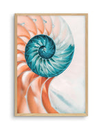 Summer Nautilus Art Print-PRINT-Olive et Oriel-Olive et Oriel-A4 | 8.3" x 11.7" | 21 x 29.7cm-Oak-With White Border-Buy-Australian-Art-Prints-Online-with-Olive-et-Oriel-Your-Artwork-Specialists-Austrailia-Decorate-With-Coastal-Photo-Wall-Art-Prints-From-Our-Beach-House-Artwork-Collection-Fine-Poster-and-Framed-Artwork