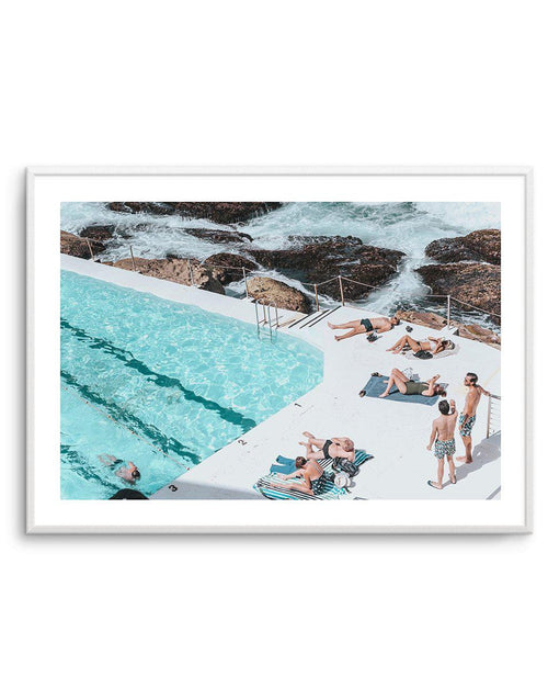 Sunbathers | Bondi Icebergs Art Print-PRINT-Olive et Oriel-Olive et Oriel-A5 | 5.8" x 8.3" | 14.8 x 21cm-Unframed Art Print-With White Border-Buy-Australian-Art-Prints-Online-with-Olive-et-Oriel-Your-Artwork-Specialists-Austrailia-Decorate-With-Coastal-Photo-Wall-Art-Prints-From-Our-Beach-House-Artwork-Collection-Fine-Poster-and-Framed-Artwork