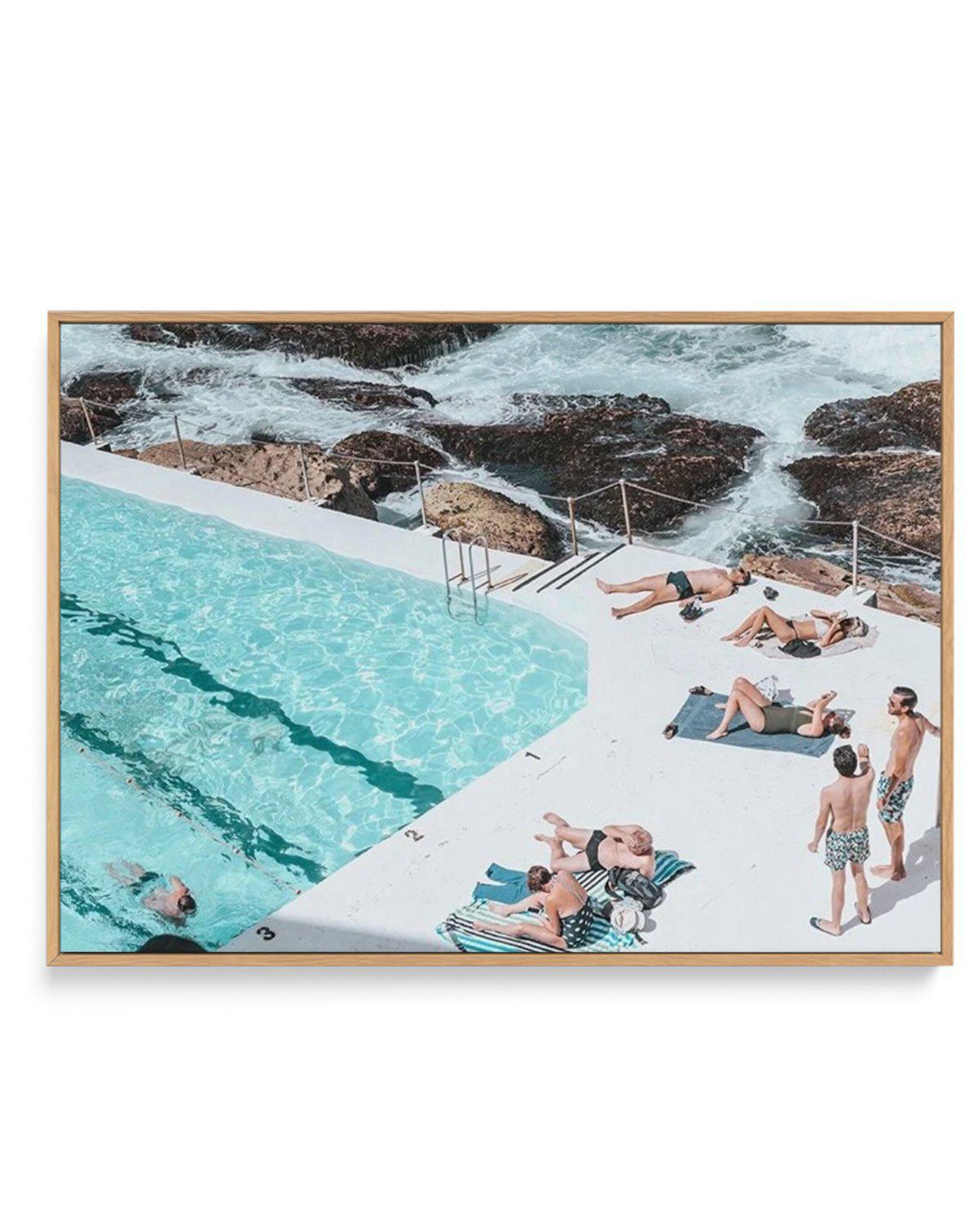 Sunbathers | Bondi Icebergs | Framed Canvas-CANVAS-You can shop wall art online with Olive et Oriel for everything from abstract art to fun kids wall art. Our beautiful modern art prints and canvas art are available from large canvas prints to wall art paintings and our proudly Australian artwork collection offers only the highest quality framed large wall art and canvas art Australia - You can buy fashion photography prints or Hampton print posters and paintings on canvas from Olive et Oriel an