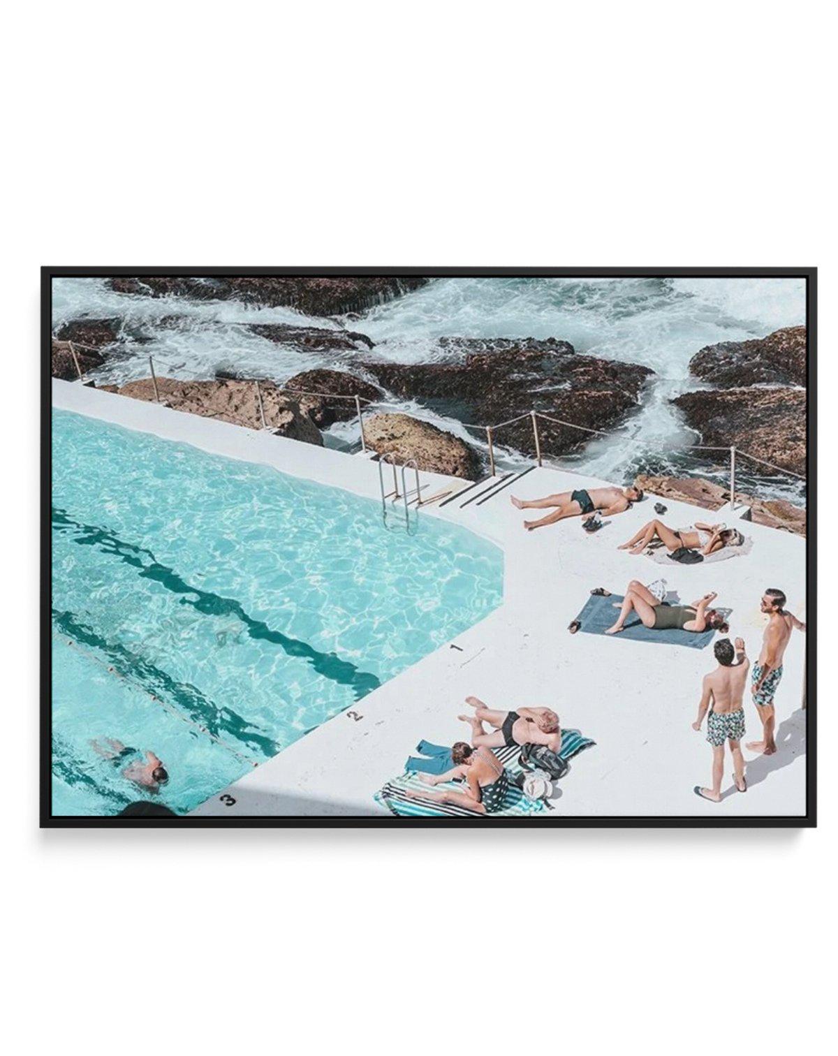 Sunbathers | Bondi Icebergs | Framed Canvas-CANVAS-You can shop wall art online with Olive et Oriel for everything from abstract art to fun kids wall art. Our beautiful modern art prints and canvas art are available from large canvas prints to wall art paintings and our proudly Australian artwork collection offers only the highest quality framed large wall art and canvas art Australia - You can buy fashion photography prints or Hampton print posters and paintings on canvas from Olive et Oriel an