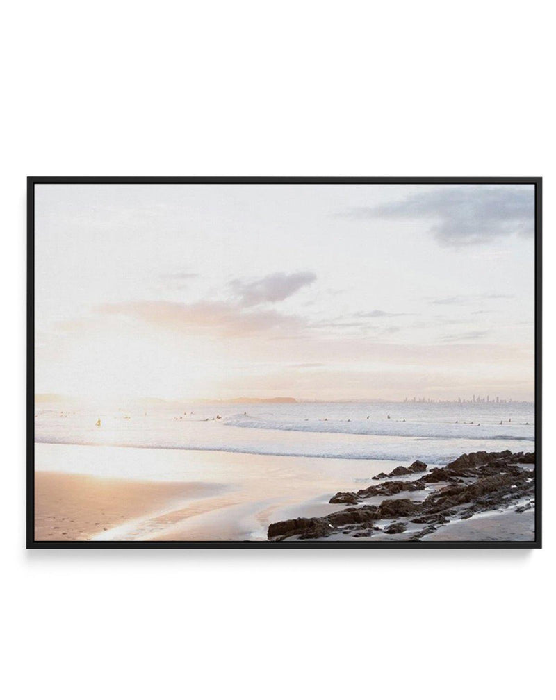 Sunset at Snapper Rocks, QLD | Framed Canvas-CANVAS-You can shop wall art online with Olive et Oriel for everything from abstract art to fun kids wall art. Our beautiful modern art prints and canvas art are available from large canvas prints to wall art paintings and our proudly Australian artwork collection offers only the highest quality framed large wall art and canvas art Australia - You can buy fashion photography prints or Hampton print posters and paintings on canvas from Olive et Oriel a
