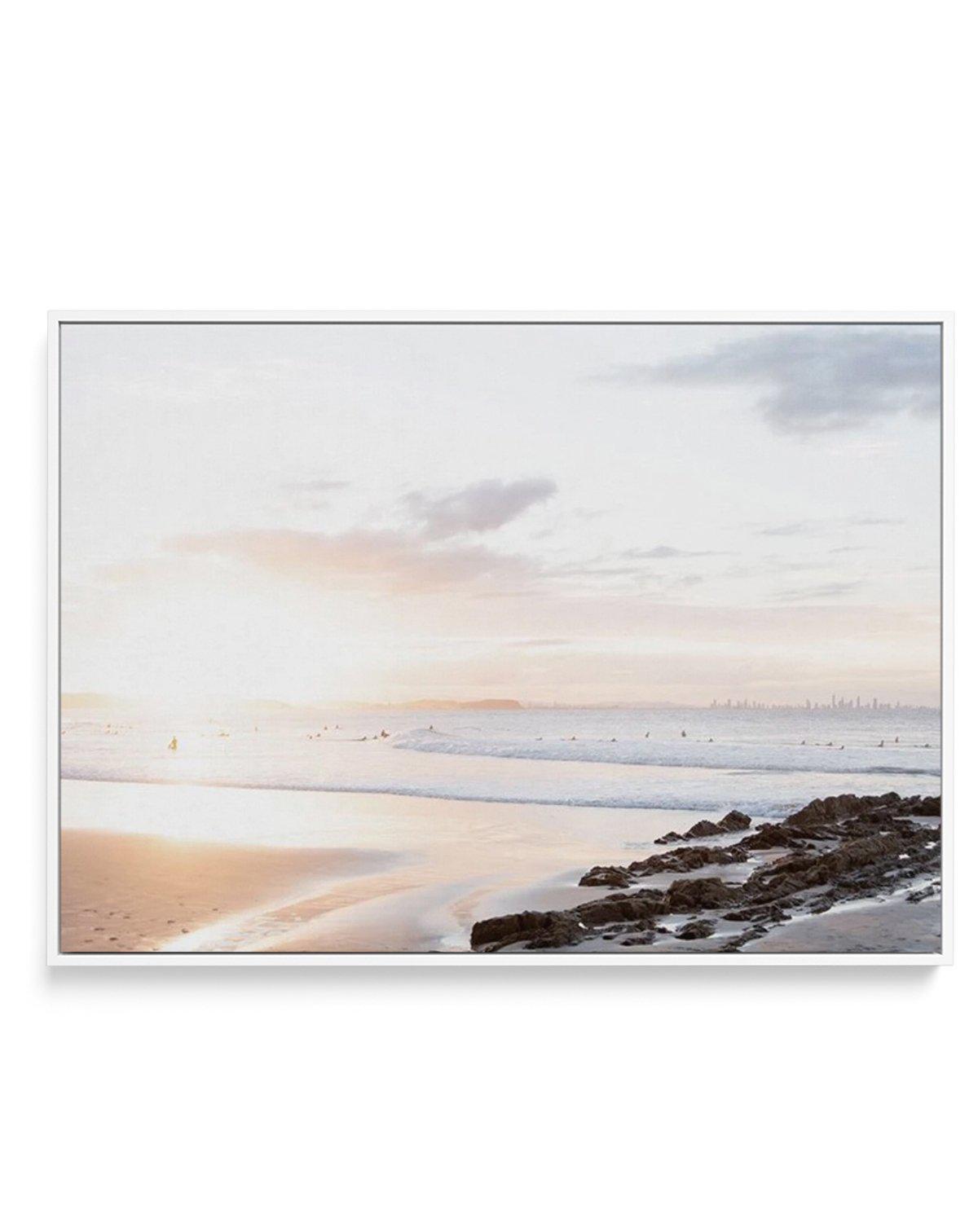 Sunset at Snapper Rocks, QLD | Framed Canvas-CANVAS-You can shop wall art online with Olive et Oriel for everything from abstract art to fun kids wall art. Our beautiful modern art prints and canvas art are available from large canvas prints to wall art paintings and our proudly Australian artwork collection offers only the highest quality framed large wall art and canvas art Australia - You can buy fashion photography prints or Hampton print posters and paintings on canvas from Olive et Oriel a