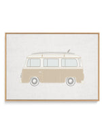 Surf Van on Linen | Framed Canvas-CANVAS-You can shop wall art online with Olive et Oriel for everything from abstract art to fun kids wall art. Our beautiful modern art prints and canvas art are available from large canvas prints to wall art paintings and our proudly Australian artwork collection offers only the highest quality framed large wall art and canvas art Australia - You can buy fashion photography prints or Hampton print posters and paintings on canvas from Olive et Oriel and have the