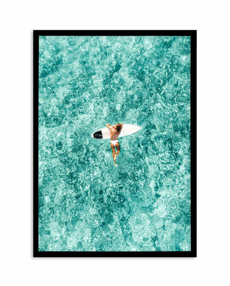 Surfer Girl, Ibiza Art Print-PRINT-Olive et Oriel-Olive et Oriel-A5 | 5.8" x 8.3" | 14.8 x 21cm-Black-With White Border-Buy-Australian-Art-Prints-Online-with-Olive-et-Oriel-Your-Artwork-Specialists-Austrailia-Decorate-With-Coastal-Photo-Wall-Art-Prints-From-Our-Beach-House-Artwork-Collection-Fine-Poster-and-Framed-Artwork