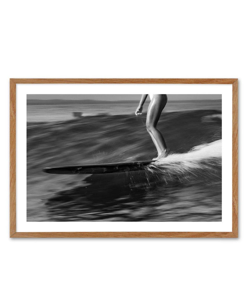 Surfer Girl, Malibu by Mario Stefanelli Art Print-PRINT-Olive et Oriel-Mario Stefanelli-50x70 cm | 19.6" x 27.5"-Walnut-With White Border-Buy-Australian-Art-Prints-Online-with-Olive-et-Oriel-Your-Artwork-Specialists-Austrailia-Decorate-With-Coastal-Photo-Wall-Art-Prints-From-Our-Beach-House-Artwork-Collection-Fine-Poster-and-Framed-Artwork