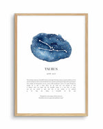 Taurus | Watercolour Zodiac Art Print-PRINT-Olive et Oriel-Olive et Oriel-A5 | 5.8" x 8.3" | 14.8 x 21cm-Oak-With White Border-Buy-Australian-Art-Prints-Online-with-Olive-et-Oriel-Your-Artwork-Specialists-Austrailia-Decorate-With-Coastal-Photo-Wall-Art-Prints-From-Our-Beach-House-Artwork-Collection-Fine-Poster-and-Framed-Artwork