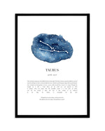 Taurus | Watercolour Zodiac Art Print-PRINT-Olive et Oriel-Olive et Oriel-A5 | 5.8" x 8.3" | 14.8 x 21cm-Black-With White Border-Buy-Australian-Art-Prints-Online-with-Olive-et-Oriel-Your-Artwork-Specialists-Austrailia-Decorate-With-Coastal-Photo-Wall-Art-Prints-From-Our-Beach-House-Artwork-Collection-Fine-Poster-and-Framed-Artwork